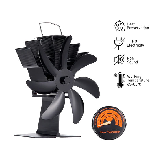 7-Blade Heat Powered Stove Fan